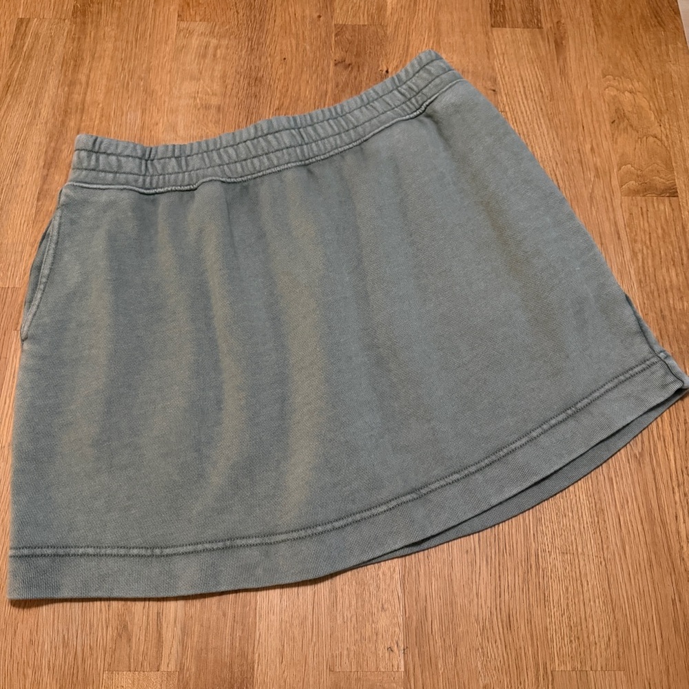 Aerie MEDIUM Olive Green Terry Elastic Waist Knit Skirt